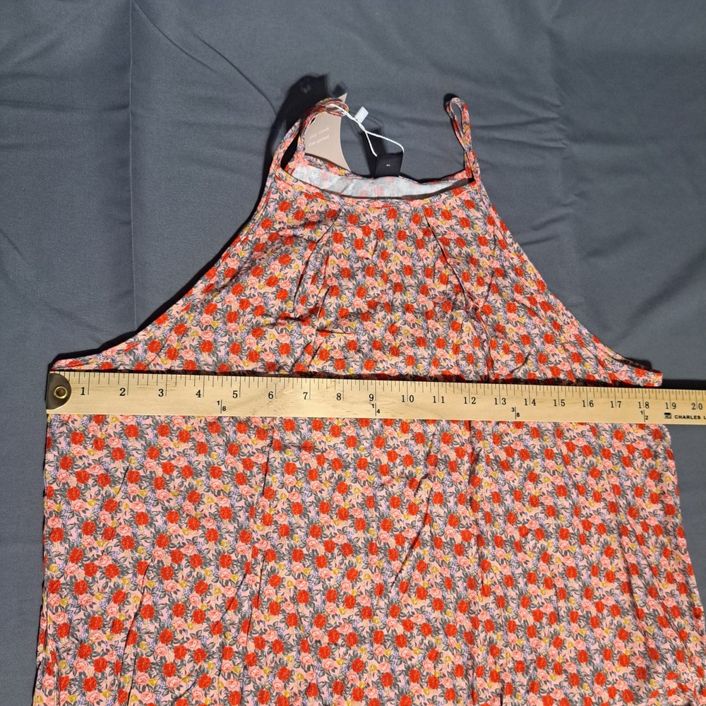 NWT Emery Rose Floral Halter Tank Top Sleeveless Blouse LARGE Feminine - Picture 4 of 5